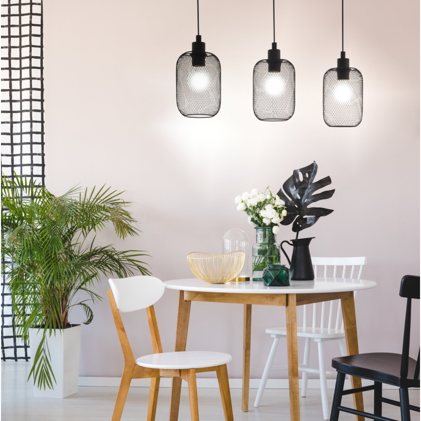 Eglo 43333 - Kattokruunu narulla WRINGTON 3xE27/60W/230V
