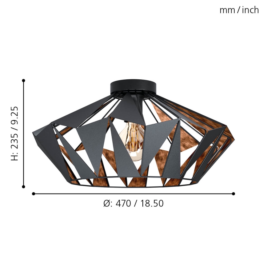 Eglo 43399 - Kattovalo CARLTON 6 1xE27/60W/230V