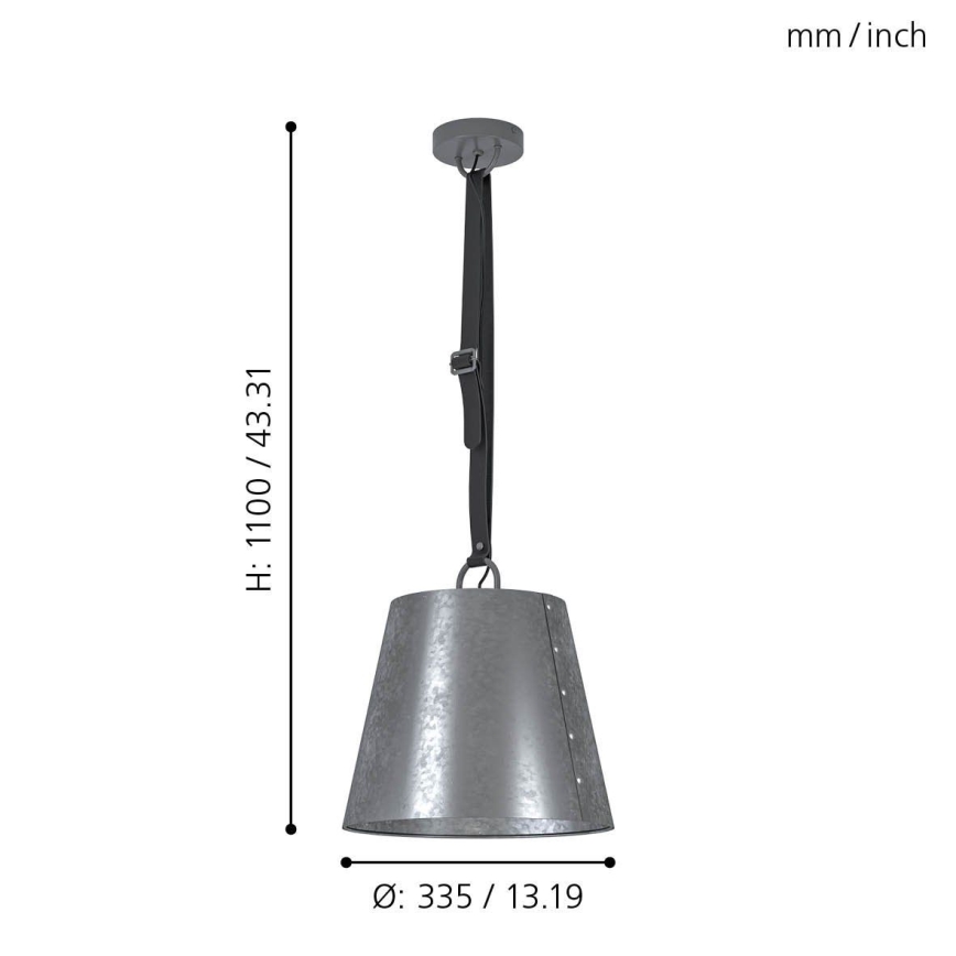 Eglo 43405 - Kattokruunu narulla CHERTSEY 1xE27/60W/230V