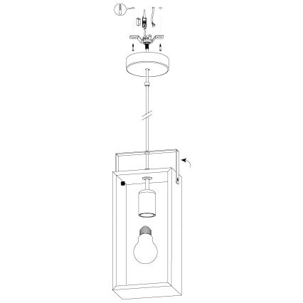 Eglo 43413 - Kattokruunu narulla FAMBOROUGH 1xE27/40W/230V