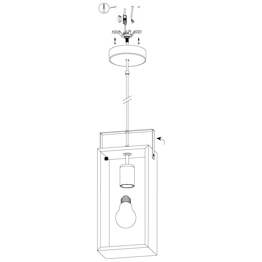 Eglo 43413 - Kattokruunu narulla FAMBOROUGH 1xE27/40W/230V