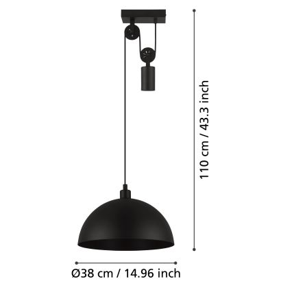 Eglo 43435 - Kattokruunu narulla WINKWORTH 1 1xE27/40W/230V