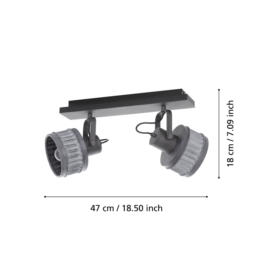 Eglo 43445 - Kohdevalaisin TURROCK 2xE27/28W/230V