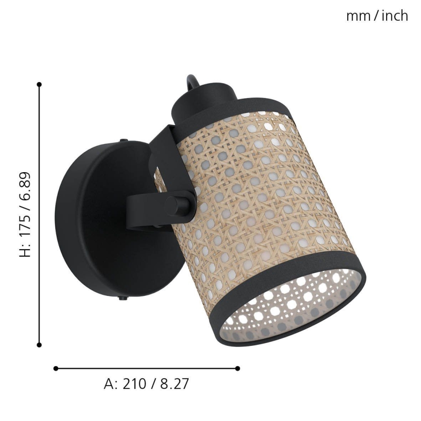 Eglo 43493 - Seinävalaisin RUSCOMB 1xE27/10W/230V