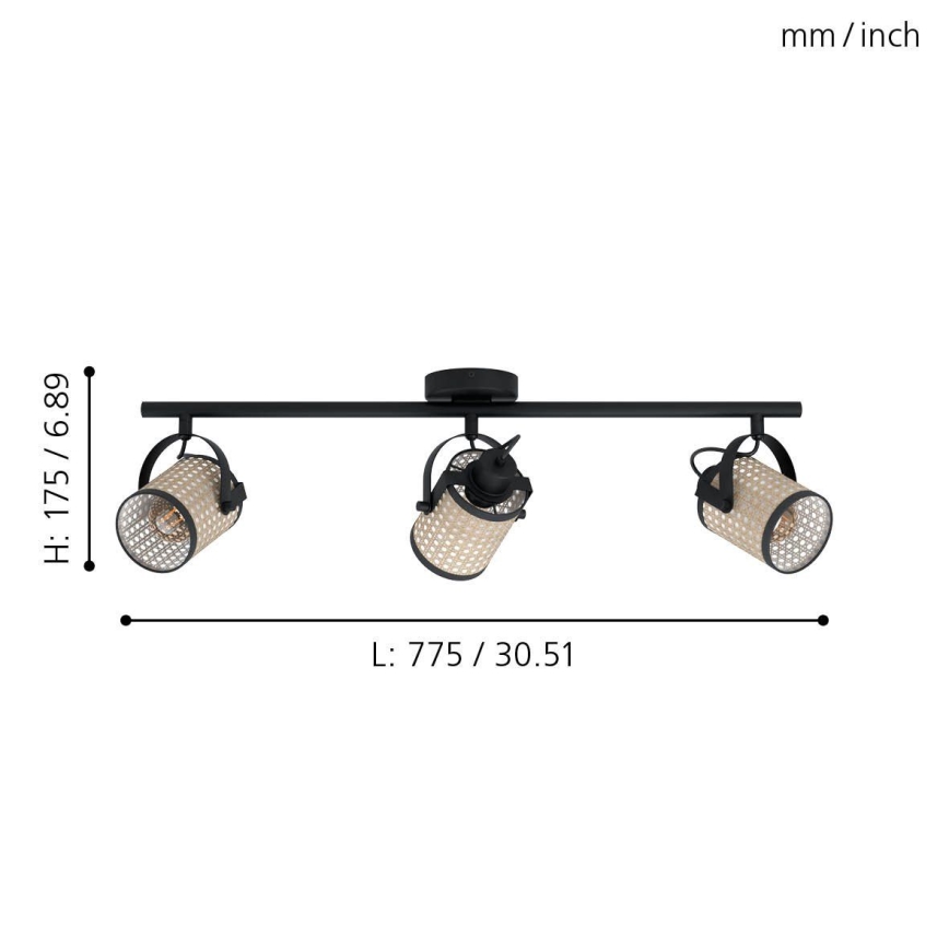 Eglo 43495 - Kohdevalo RUSCOMB 3xE27/10W/230V