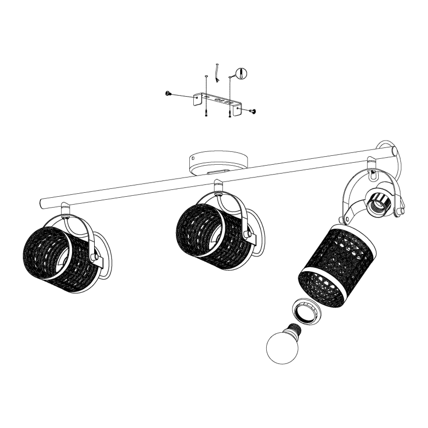 Eglo 43495 - Kohdevalo RUSCOMB 3xE27/10W/230V