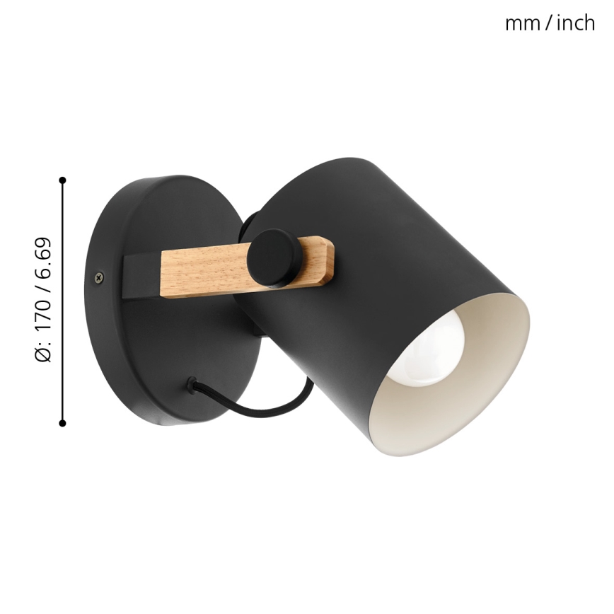 Eglo - Seinävalaisin 1xE27/28W/230V