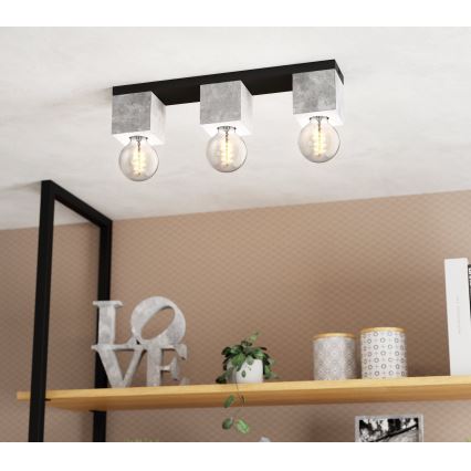 Eglo 43596 - Pintakiinnitteinen kattovalaisin PRESTWICK 3xE27/40W/230V