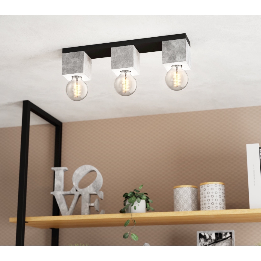 Eglo 43596 - Pintakiinnitteinen kattovalaisin PRESTWICK 3xE27/40W/230V