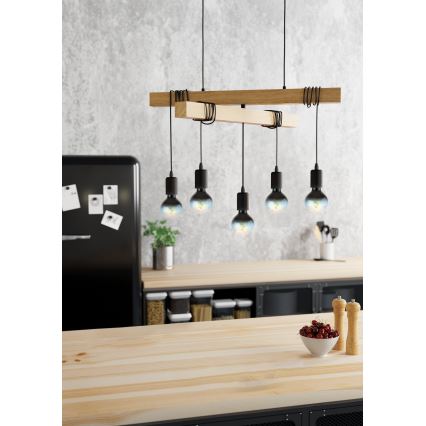 Eglo - Kattokruunu johdossa TOWNSHEND 5xE27/60W/230V