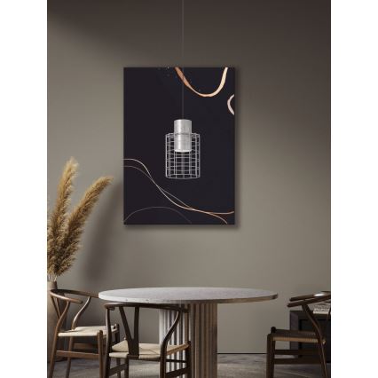 Eglo - Kattokruunu johdossa 1xE27/40W/230V d. 20 cm hopea