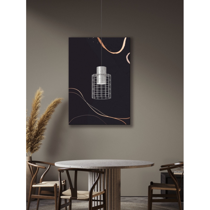 Eglo - Kattokruunu johdossa 1xE27/40W/230V d. 20 cm hopea