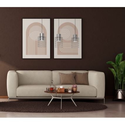 Eglo - Kattokruunu johdossa 3xE27/40W/230V hopea