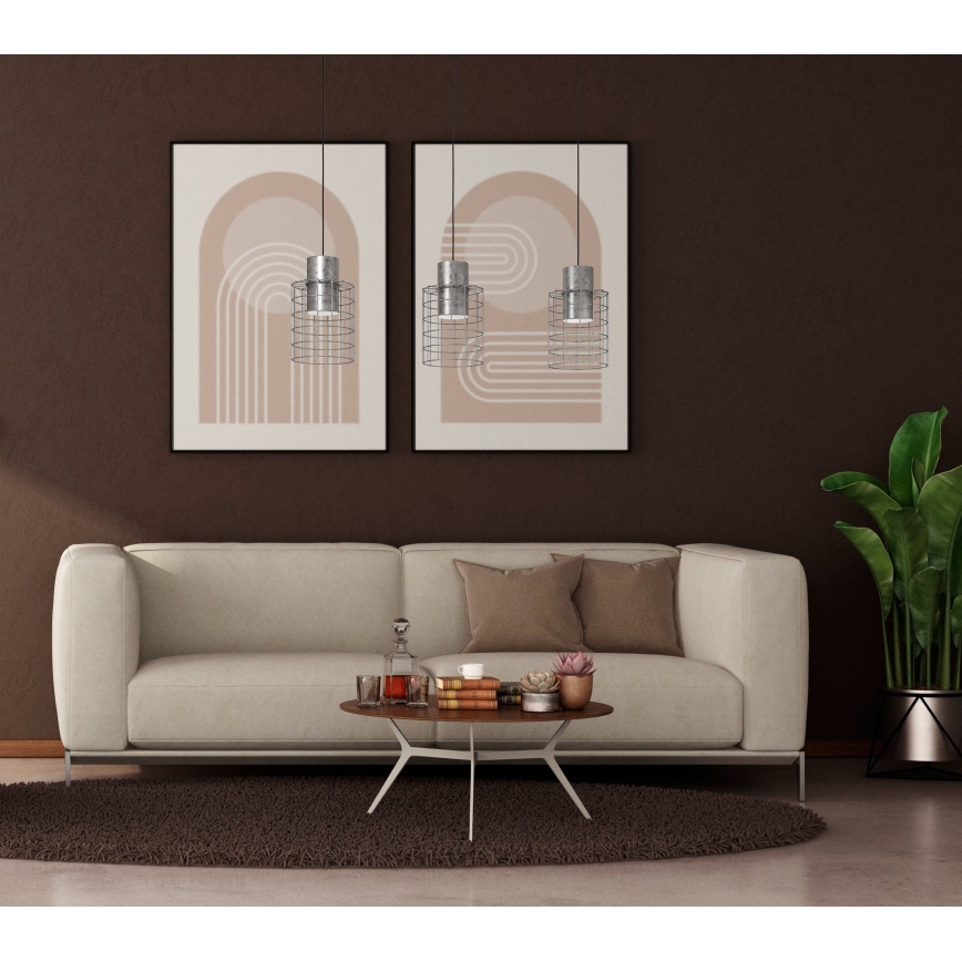 Eglo - Kattokruunu johdossa 3xE27/40W/230V hopea