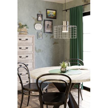 Eglo - Kattokruunu johdossa 1xE27/40W/230V d. 38 cm hopea