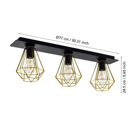 Eglo - Kattovalo 3xE27/40W/230V