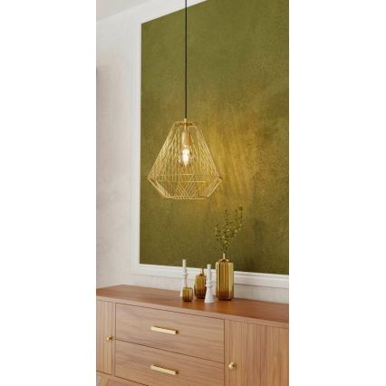 Eglo - Kattokruunu johdossa 1xE27/40W/230V kulta