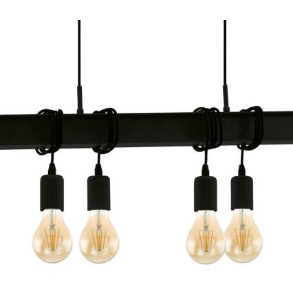 Eglo 43712 - Kattokruunu johdossa TOWNSHEND 6xE27/60W/230V musta