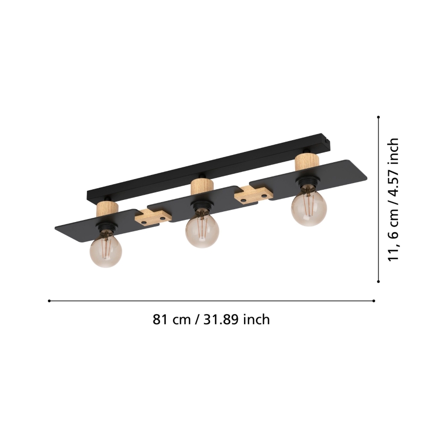 Eglo - Kattovalo 3xE27/40W/230V
