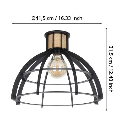 Eglo - Kattovalo 1xE27/40W/230V musta