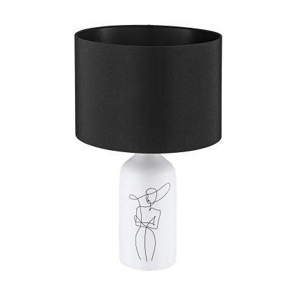 Eglo - Pöytävalaisin 1xE27/40W/230V musta/valkoinen