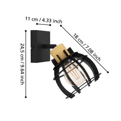 Eglo - Seinäkohdevalo 1xE27/40W/230V