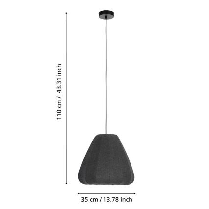 Eglo - Kattokruunu johdossa 1xE27/40W/230V halkaisija 35 cm
