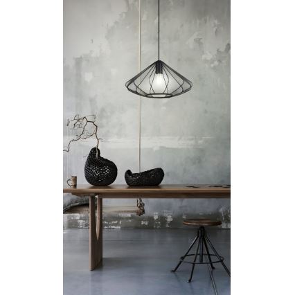 Eglo - Kattokruunu johdossa 1xE27/40W/230V halkaisija 42,5 cm musta