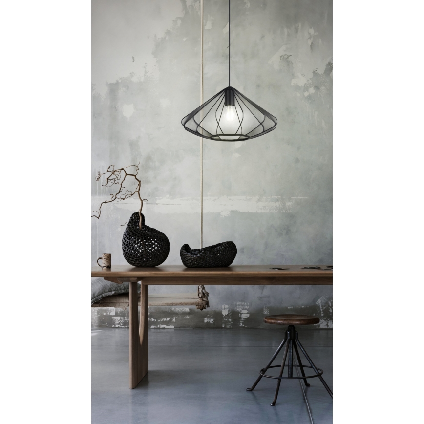 Eglo - Kattokruunu johdossa 1xE27/40W/230V halkaisija 42,5 cm musta