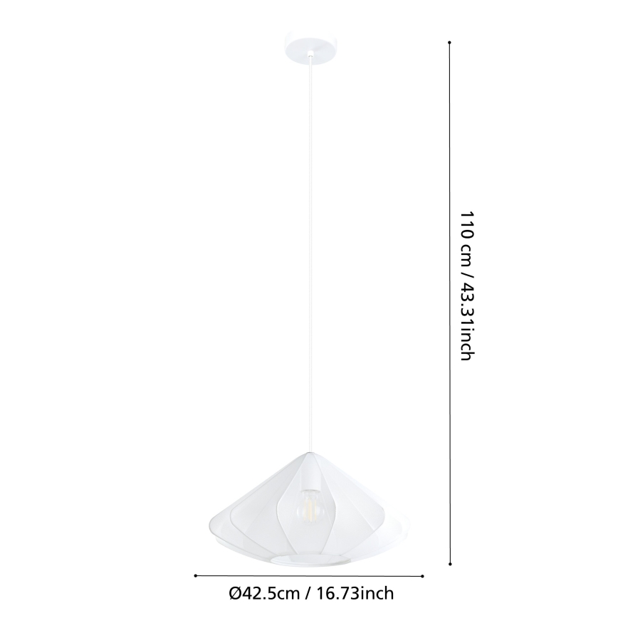 Eglo - Kattokruunu johdossa 1xE27/40W/230V halkaisija 42,5 cm valkoinen