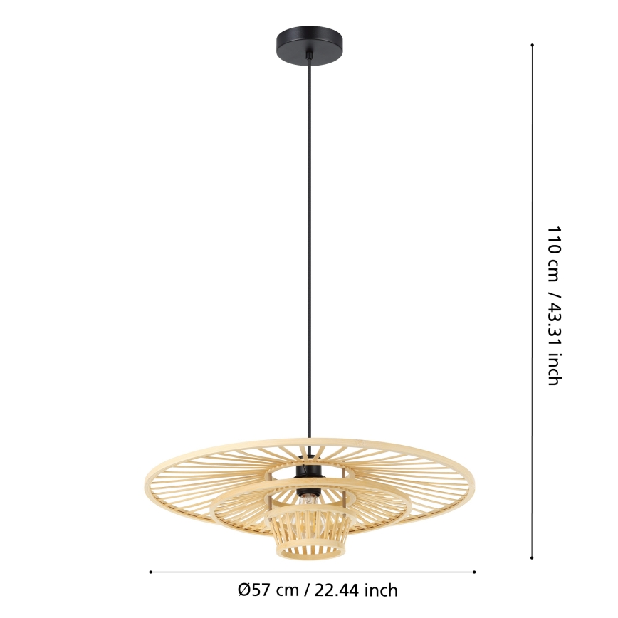 Eglo - Riippuvalaisin vaijerilla 1xE27/40W/230V bambu
