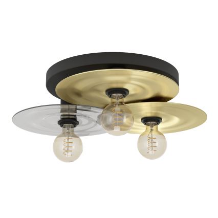 Eglo - Kattovalo 3xE27/40W/230V kulta/musta