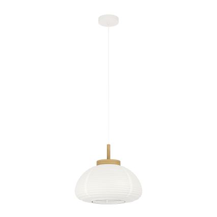 Eglo - Riippuvalaisin vaijerilla 1 x E27/40 W/230 V Ø 40 cm valkoinen/beige