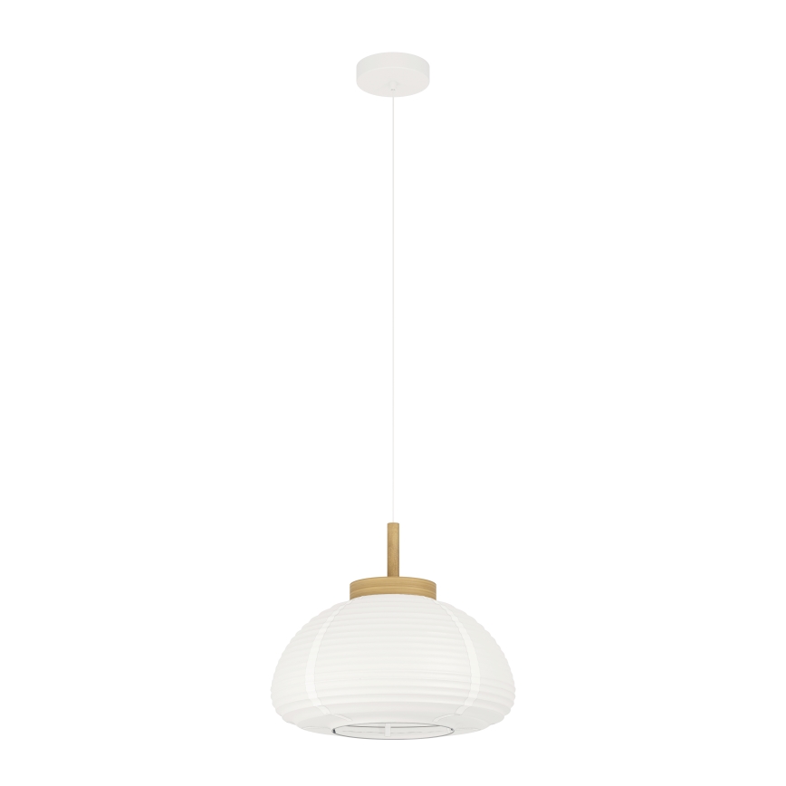 Eglo - Riippuvalaisin vaijerilla 1 x E27/40 W/230 V Ø 40 cm valkoinen/beige