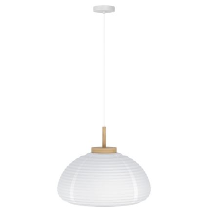 Eglo - Riippuvalaisin vaijerilla 1 x E27/40 W/230 V Ø 40 cm valkoinen/beige
