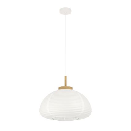 Eglo - Riippuvalaisin kaapelilla 1xE27/40W/230V Ø 55 cm valkoinen/beige