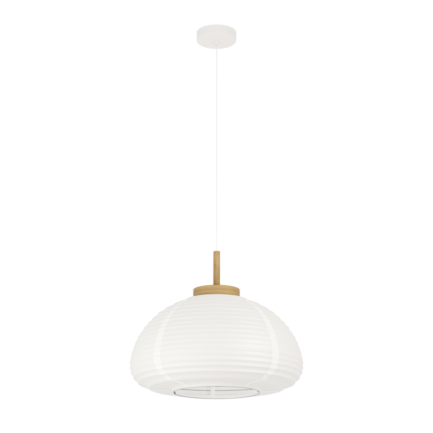 Eglo - Riippuvalaisin kaapelilla 1xE27/40W/230V Ø 55 cm valkoinen/beige