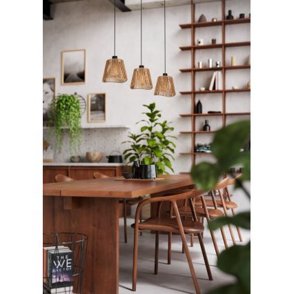 Eglo - Kattokruunu johdossa 3xE27/60W/230V ruskea