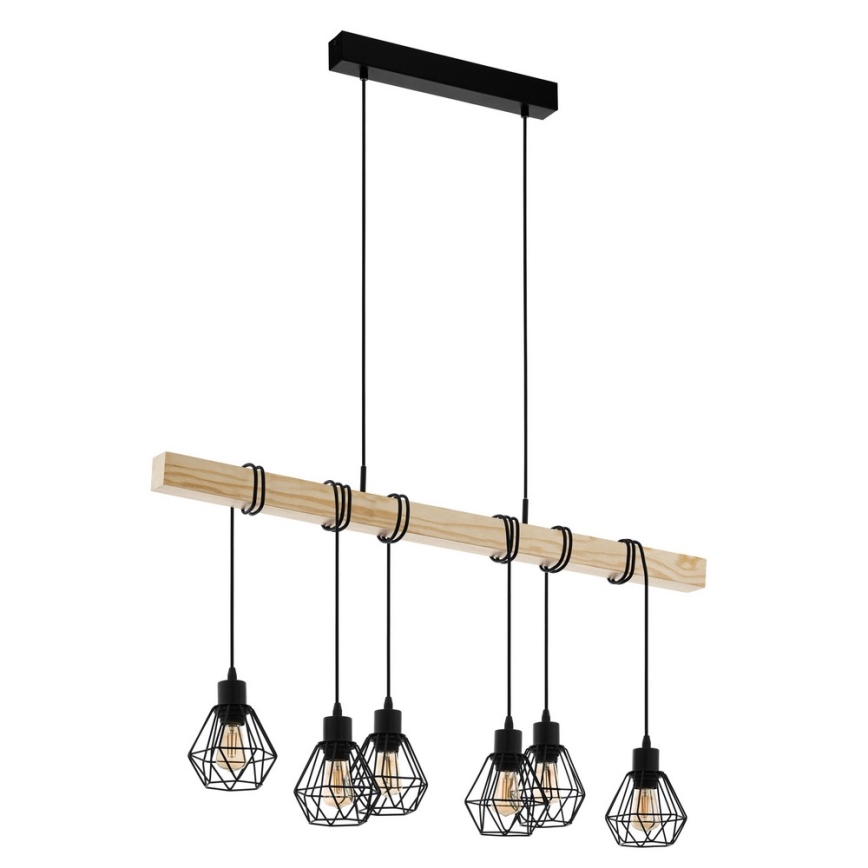 Eglo - Riippuvalaisin kaapelilla TOWNSHEND 6xE27/60W/230V