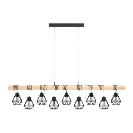 Eglo - Riippuvalaisin kaapelikiinnityksellä TOWNSHEND 9xE27/60W/230V