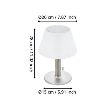 Eglo 48749 - Himmennettävä LED-aurinkovalaisin LED/2W/3,7V 2000 mAh IP44