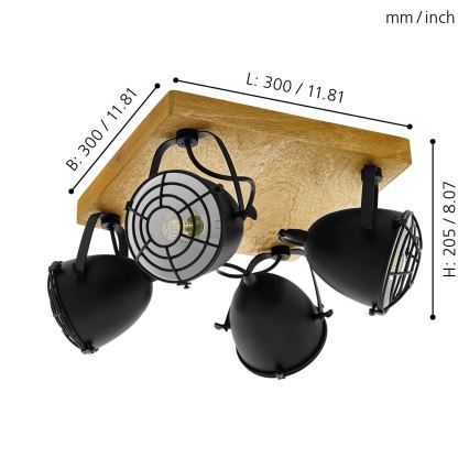 Eglo 49079 - Spottivalaisin GATEBECK 4xE14/40W/230V