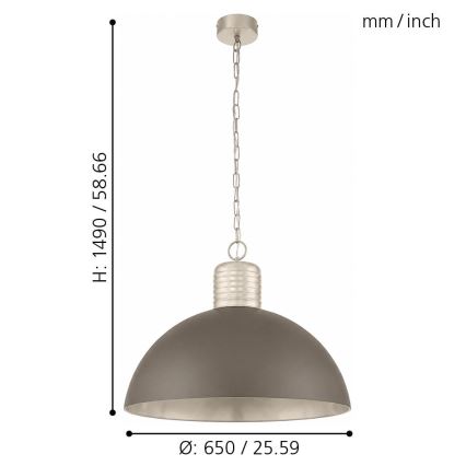 Eglo 49107 - Kattokruunu ketjussa COLDRIDGE 1xE27/60W/230V