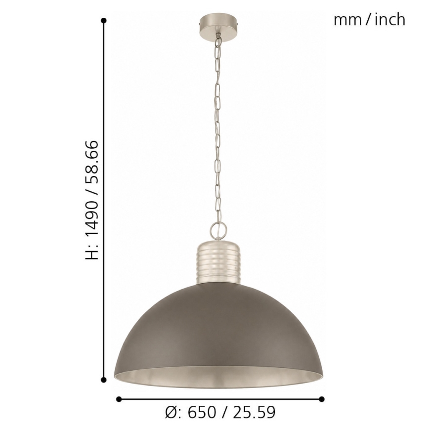 Eglo 49107 - Kattokruunu ketjussa COLDRIDGE 1xE27/60W/230V