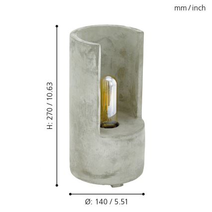 Eglo 49111 - Pöytälamppu LYNTON 1xE27/60W/230V