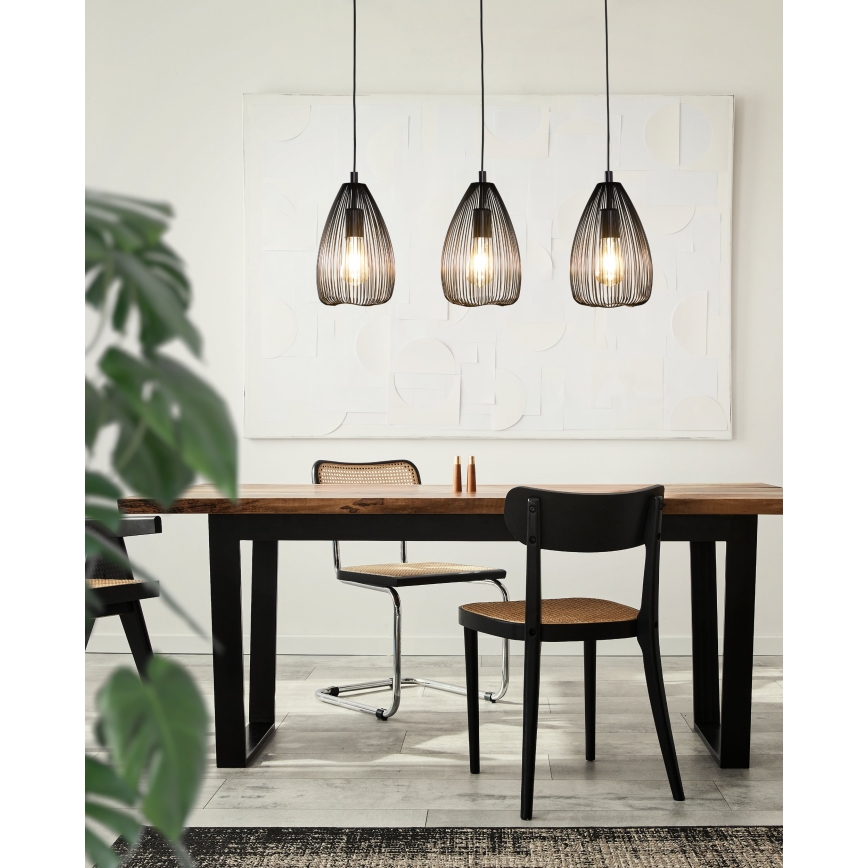 Eglo 49142 - Kattokruunu narulla CLEVEDON 3xE27/60W/230V