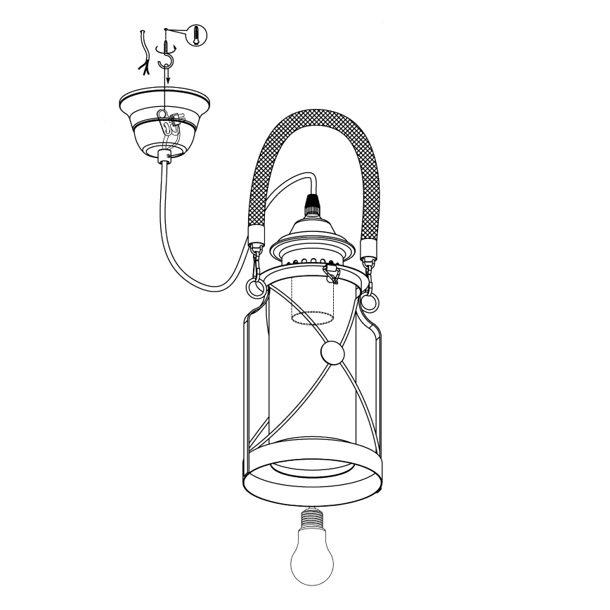 Eglo 49213 - Kattokruunu BRADFORD 1xE27/60W/230V