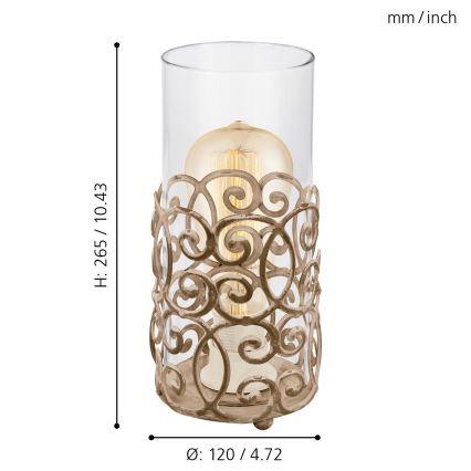 Eglo 49274 - Pöytävalaisin CARDIGAN 1xE27/60W/230V