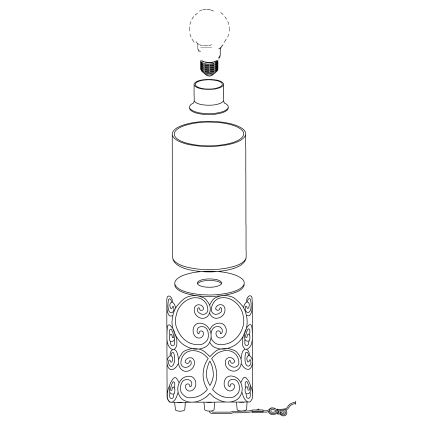 Eglo 49274 - Pöytävalaisin CARDIGAN 1xE27/60W/230V