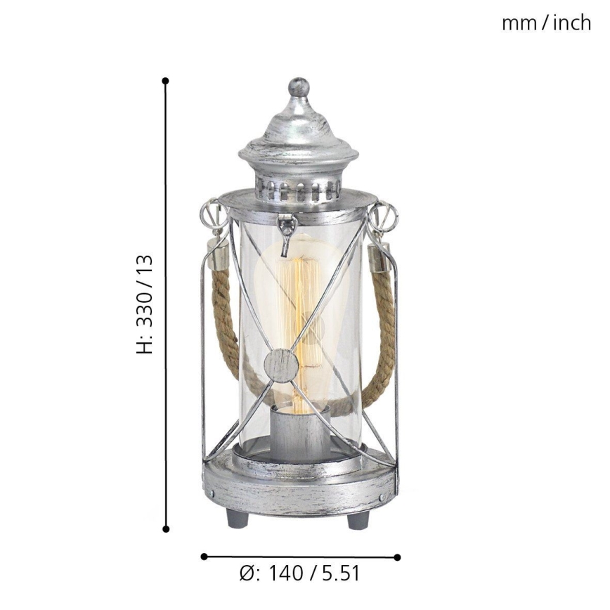 Eglo 49284 - Pöytävalaisin BRADFORD 1xE27/60W/230V